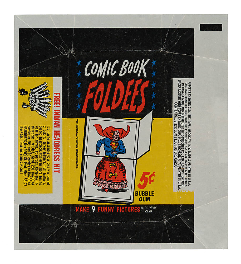 1966 Topps "Comic Book Foldees" Complete Set (44) Plus Wrapper