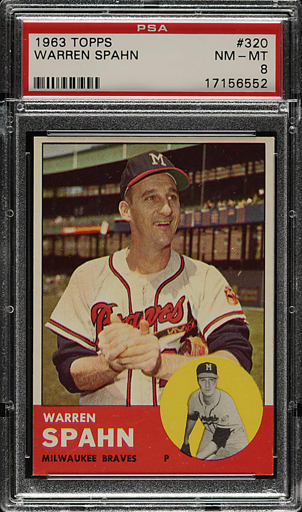 1963 Topps #320 Warren Spahn PSA NM-MT 8