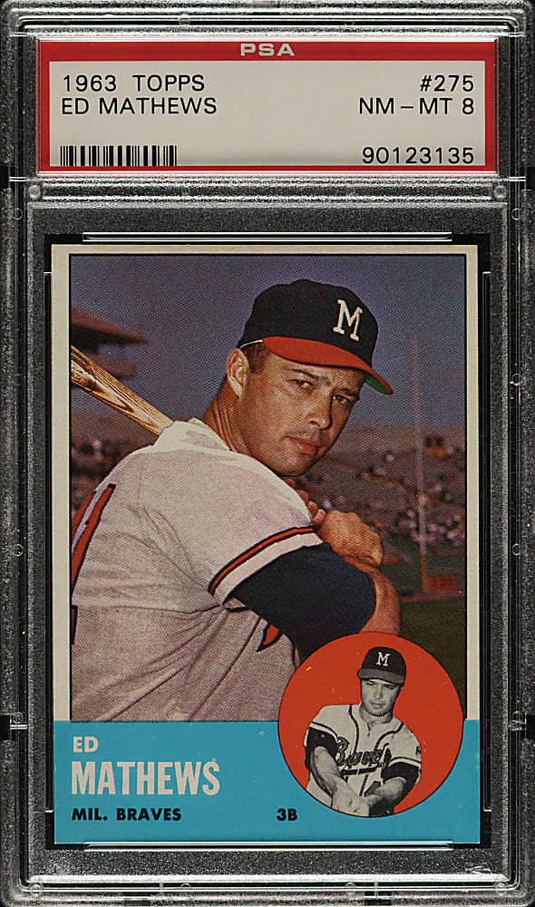 1963 Topps #275 Ed Mathews PSA NM-MT 8