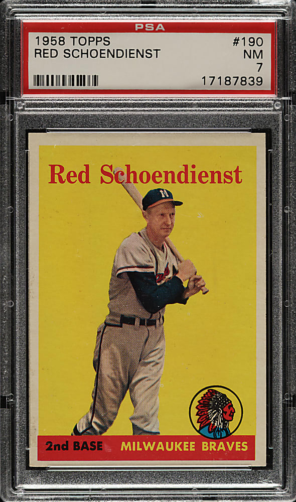 1958 Topps #190 Red Schoendienst PSA NM 7