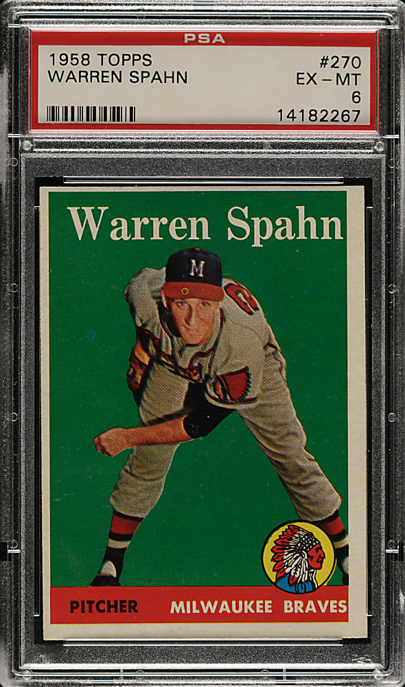 1958 Topps #270 Warren Spahn PSA EX-MT 6