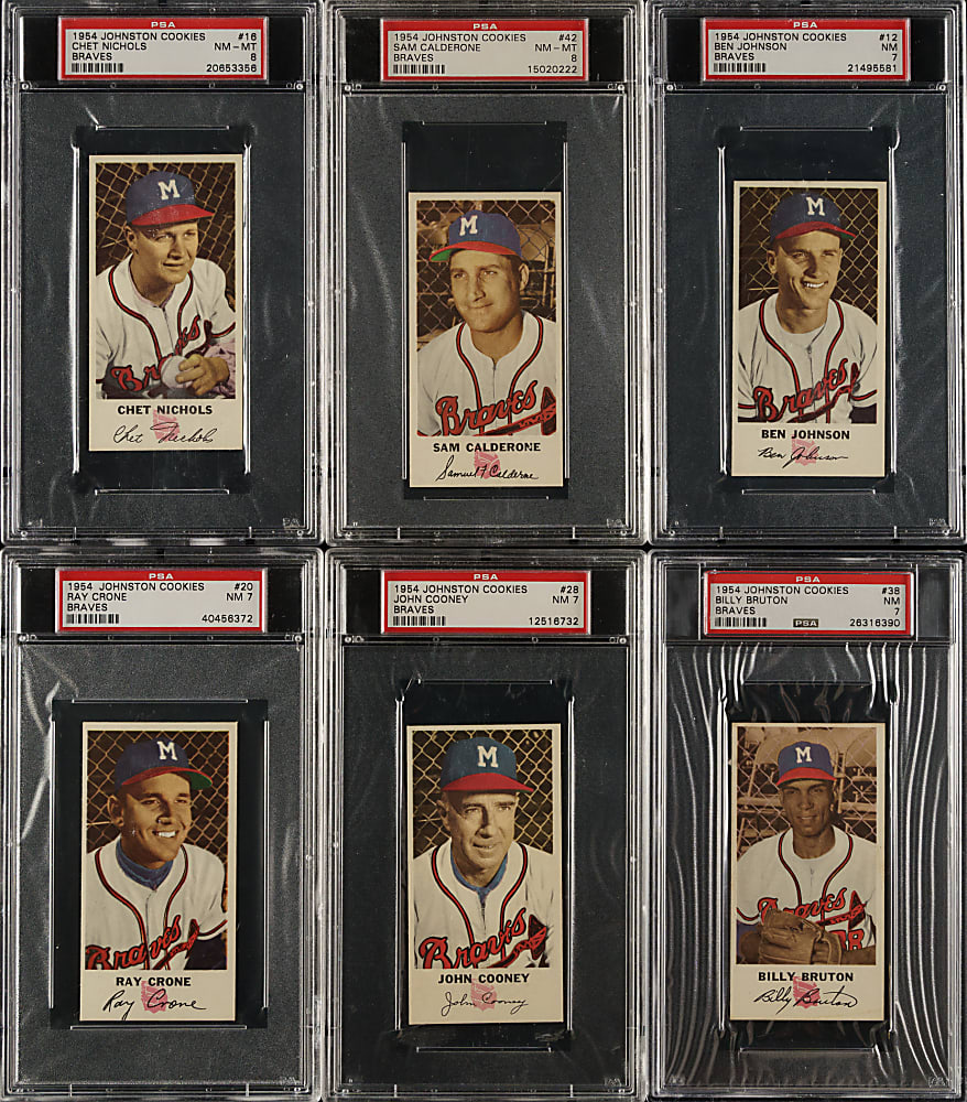 1954 Johnston Cookies PSA-Graded Collection (6)