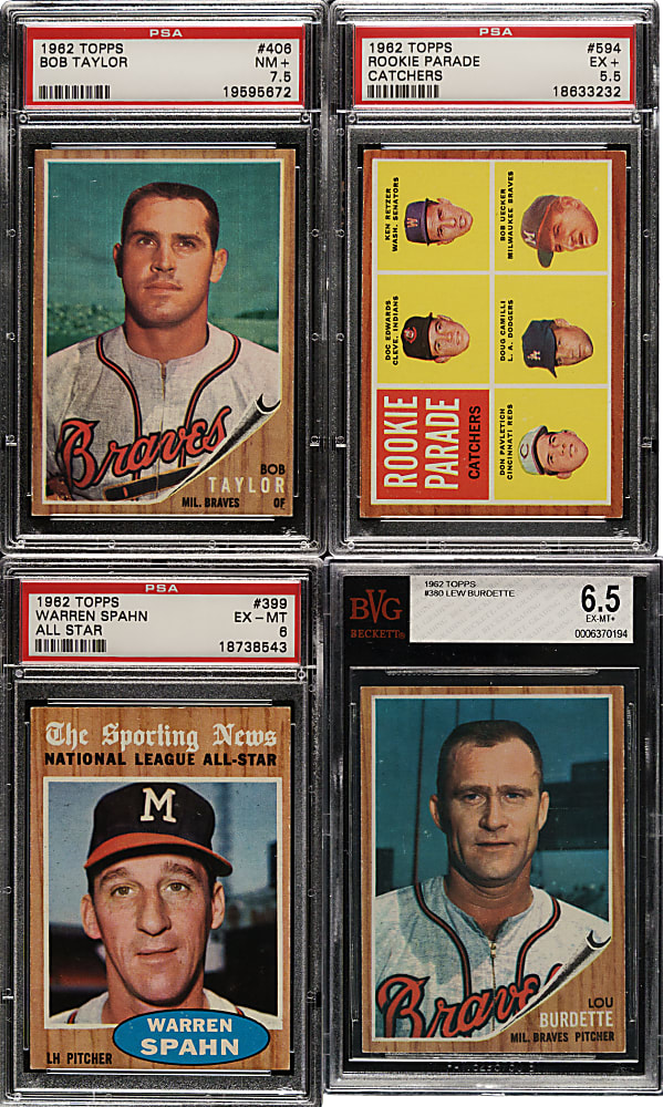 1962 Topps PSA and BVG-Graded Collection (16) Including Warren Spahn