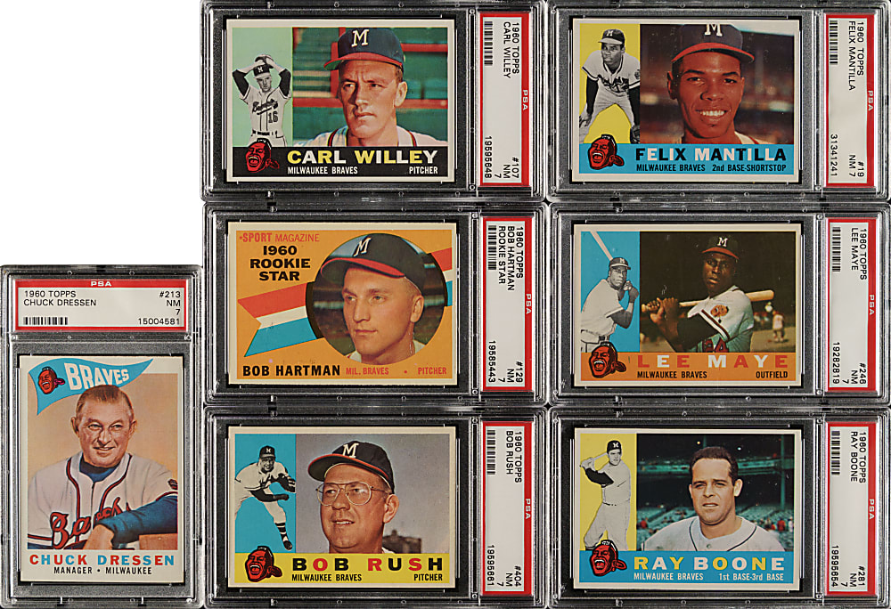 1960 Topps PSA NM 7 Collection (11) Including Red Schoendienst