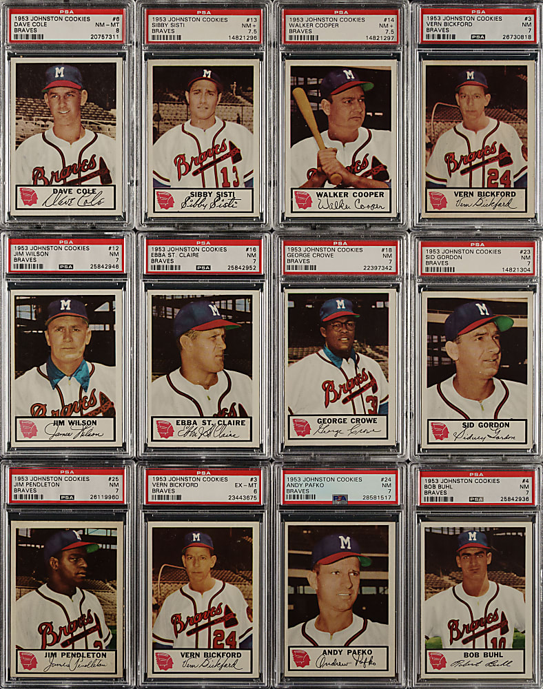 1953 Johnston Cookies PSA-Graded Collection (16)