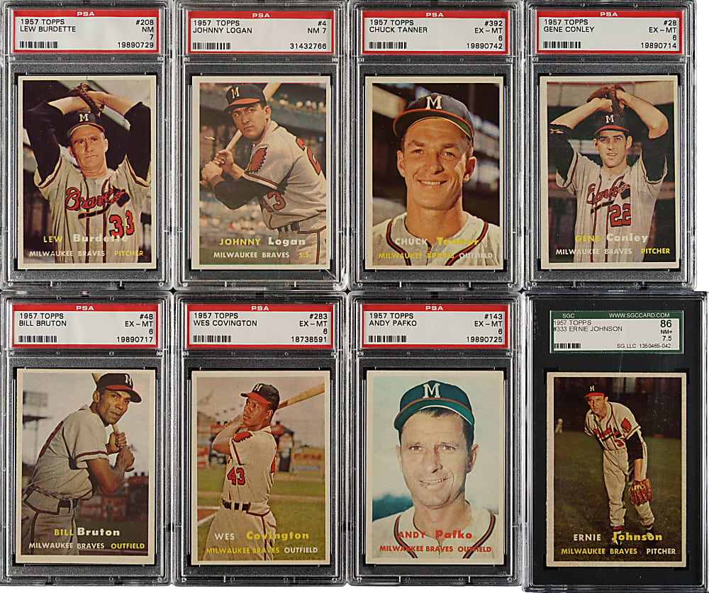 1957 Topps PSA- and SGC-Graded Collection (8)