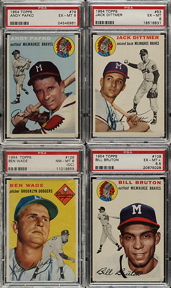 1954 Topps PSA- and SGC-Graded Collection (16)