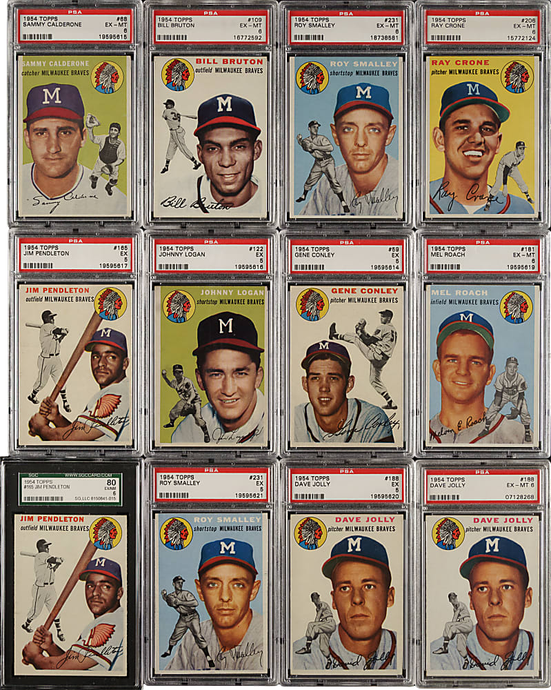 1954 Topps PSA- and SGC-Graded Collection (16)