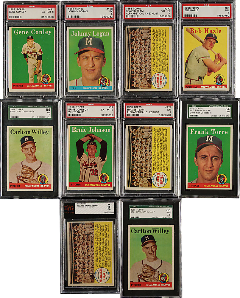 1958 Topps PSA-, SGC-, and BVG-Graded Collection (14)