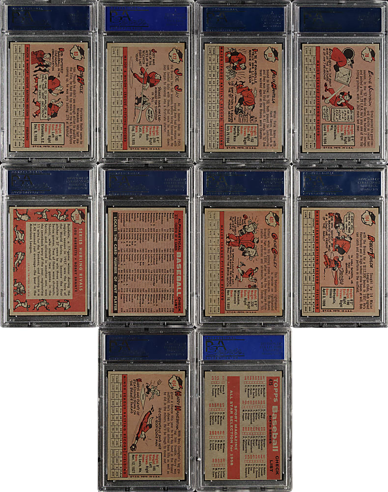 1958 Topps PSA-Graded Collection (10)
