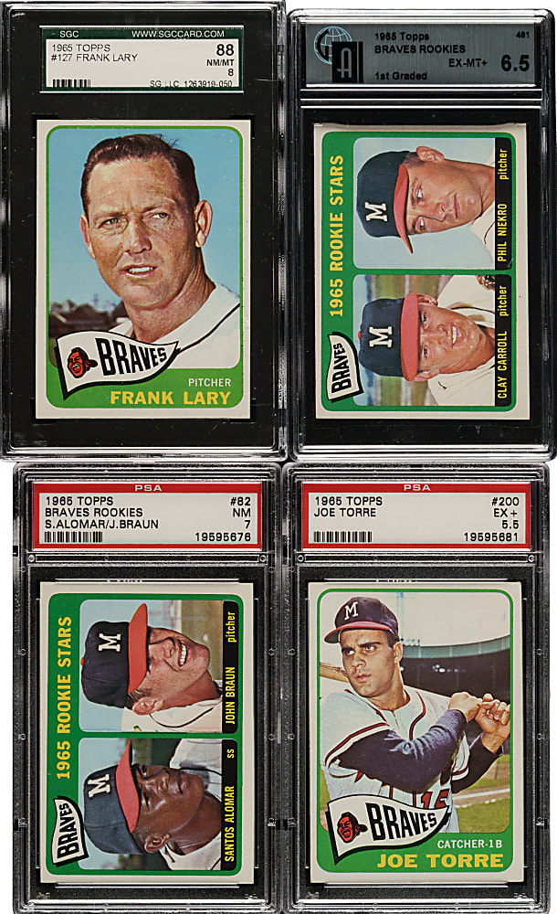 1965 Topps PSA-, SGC-, and GAI-Graded Collection (13) Including Phil Niekro and Joe Torre