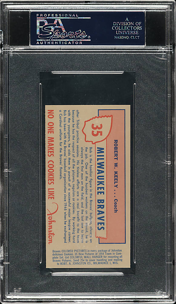 1954 Johnston Cookies #35 Robert Keely PSA MINT 9