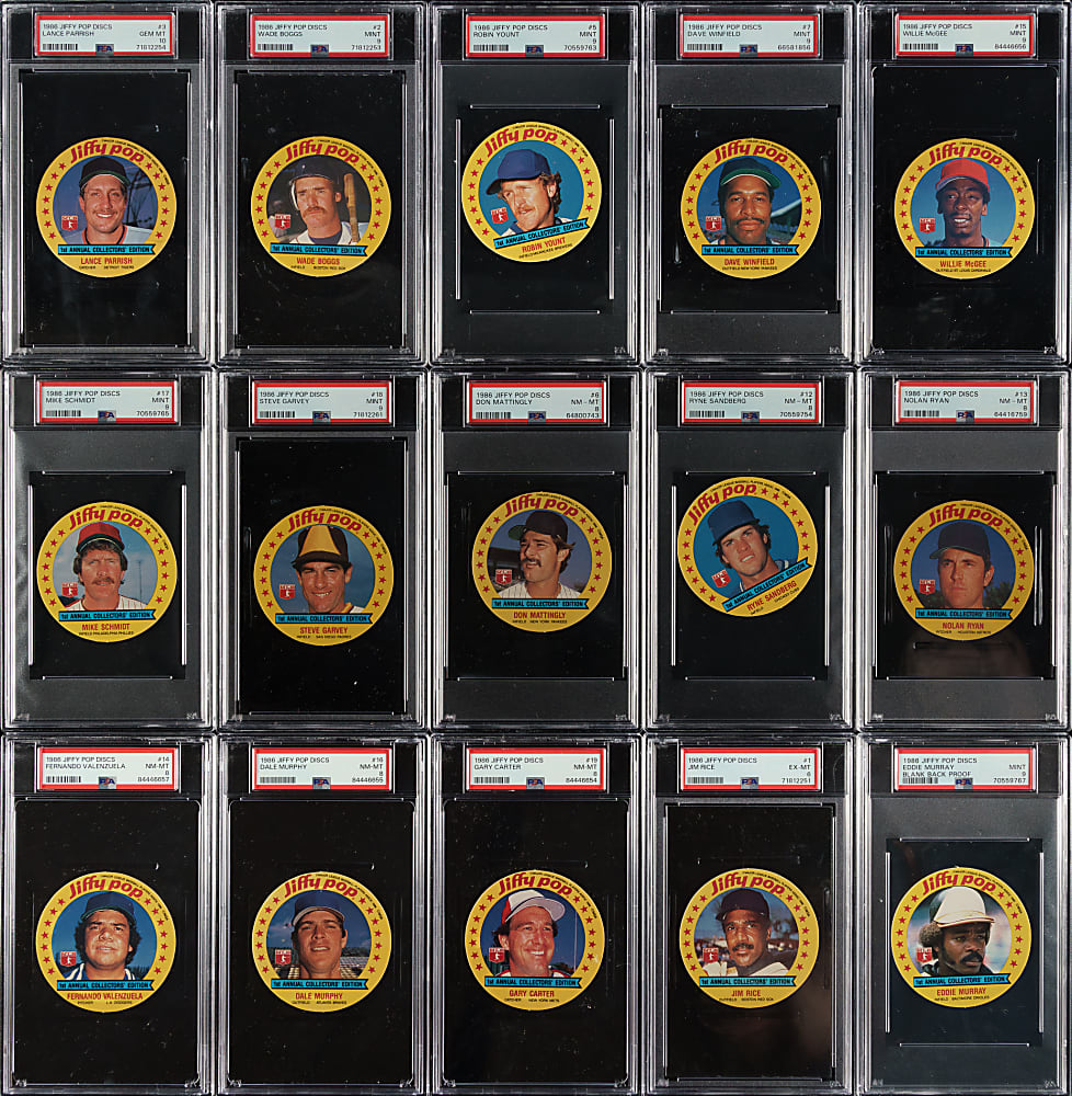 1986 Jiffy Pop Discs PSA-Graded Near-Complete Set (18/20)