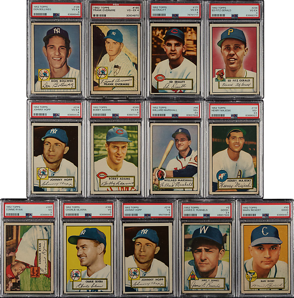 1952 Topps Low-Number PSA-Graded Collection (17)
