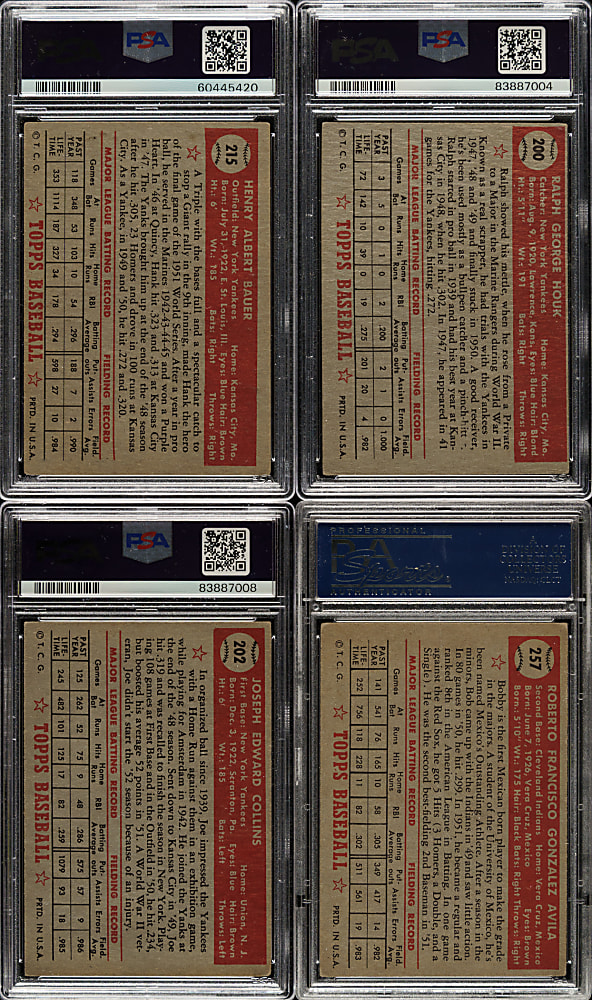 1952 Topps Low-Number PSA VG-EX 4 Collection (63)