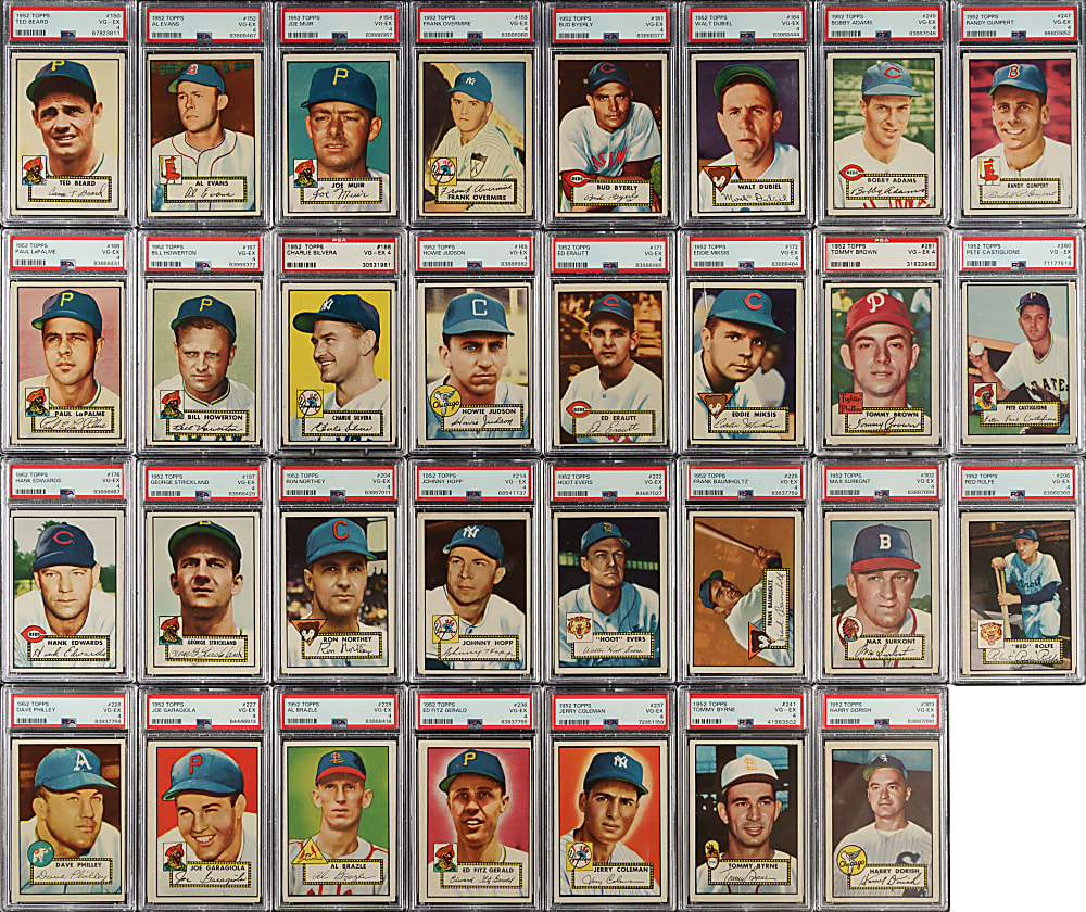 1952 Topps Low-Number PSA VG-EX 4 Collection (63)