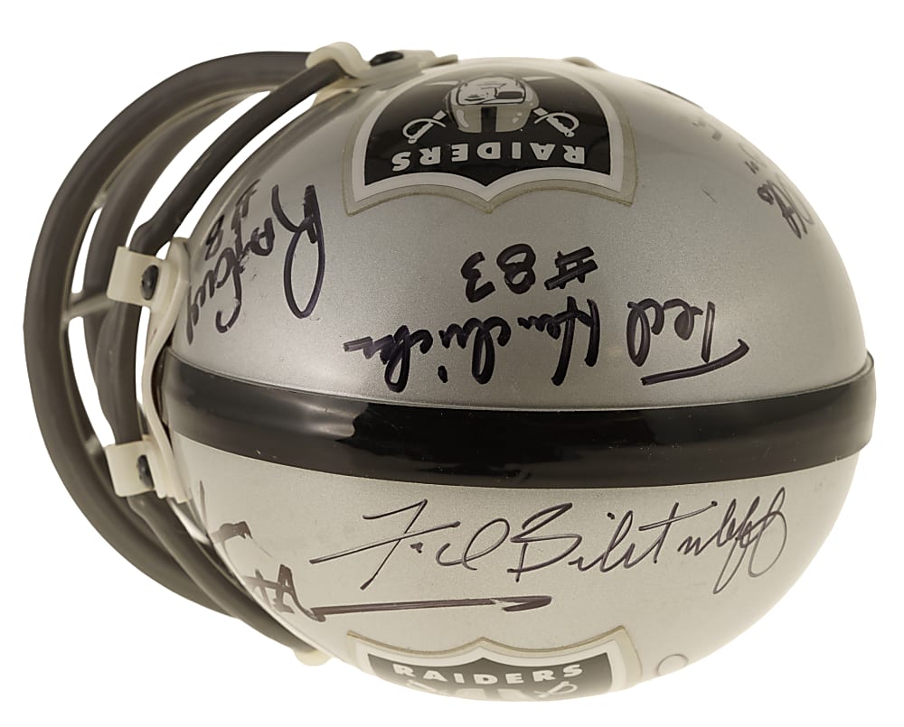 Oakland Raiders Hall of Fame Multi-Signed Mini Helmet Including Willie Brown, Ray Guy, and Jim Otto