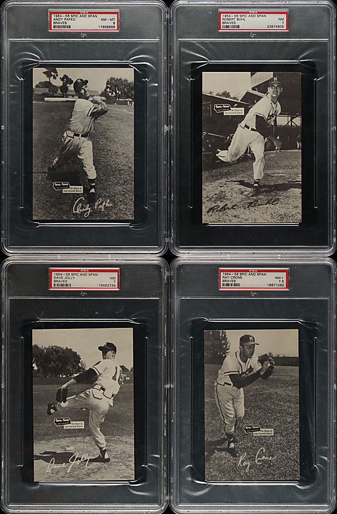 1954-1956 Spic and Span Braves PSA-Graded Collection (8)