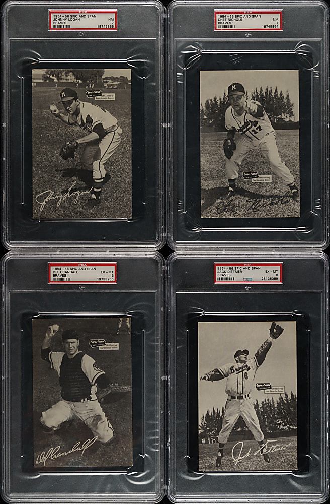 1954-1956 Spic and Span Braves PSA-Graded Collection (8)