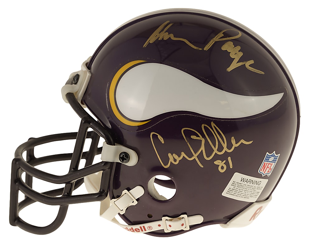 Minnesota Vikings "Purple People Eaters" Multi-Signed Mini Helmet: Page, Eller, Marshall, and Larsen