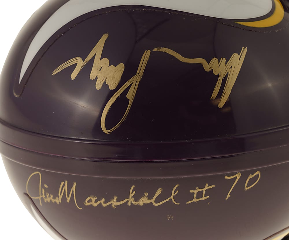 Minnesota Vikings "Purple People Eaters" Multi-Signed Mini Helmet: Page, Eller, Marshall, and Larsen