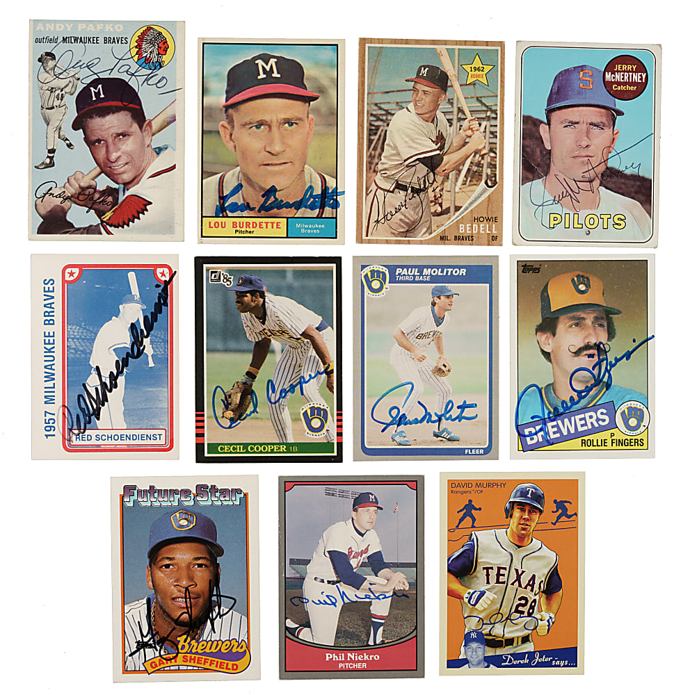 Signed 1952 To 2008 Topps, Bowman and Donruss Collection (98) Including Ed Mathews, Hank Aaron and Red Schoendienst
