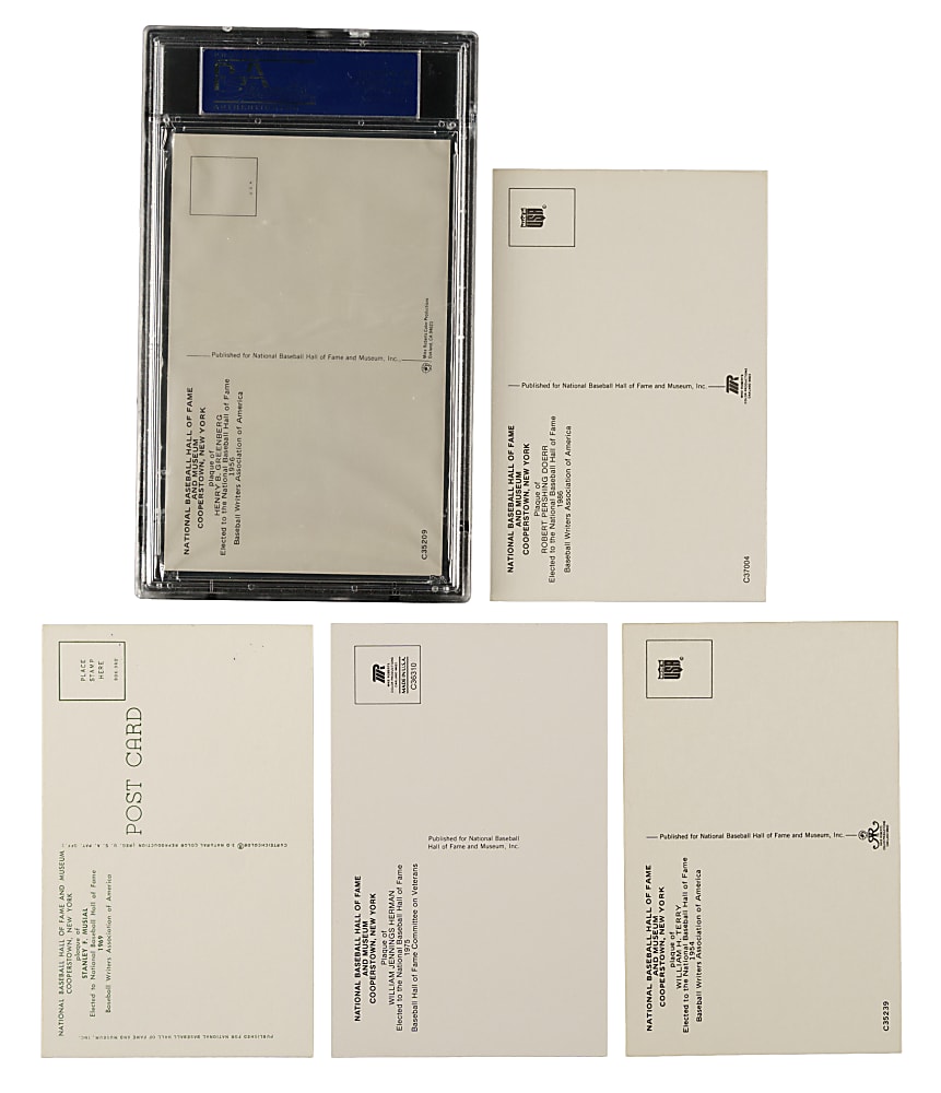 Signed Yellow Hall of Fame Postcard Collection (5)