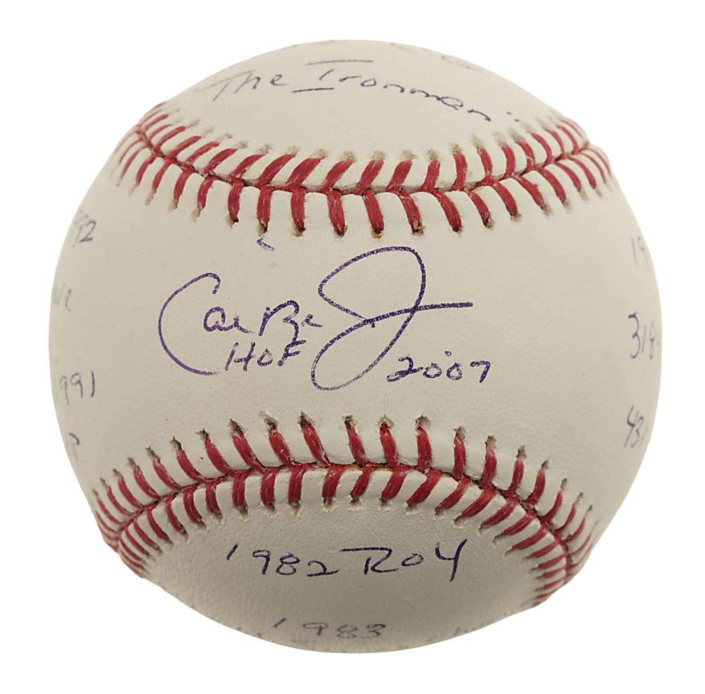 Cal Ripken Jr. Single-Signed Stat Ball