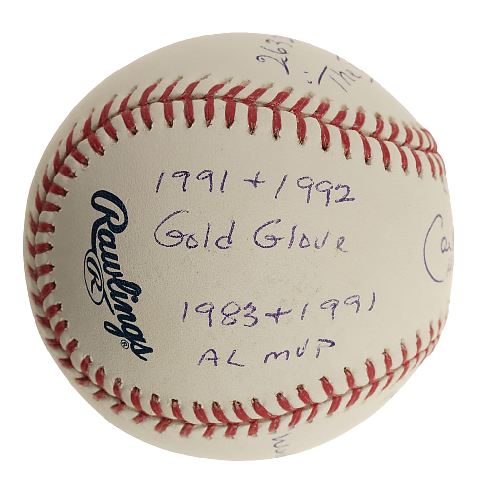 Cal Ripken Jr. Single-Signed Stat Ball