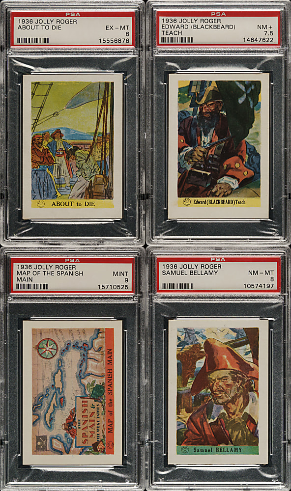 1936 F375 Pac-Kups "Jolly Roger Pirate Cards" Complete Set (48)