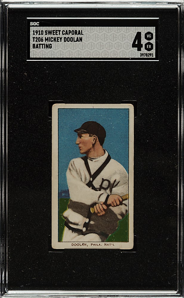 1909-1911 T206 White Border Mickey Doolan Batting SGC VG/EX 4