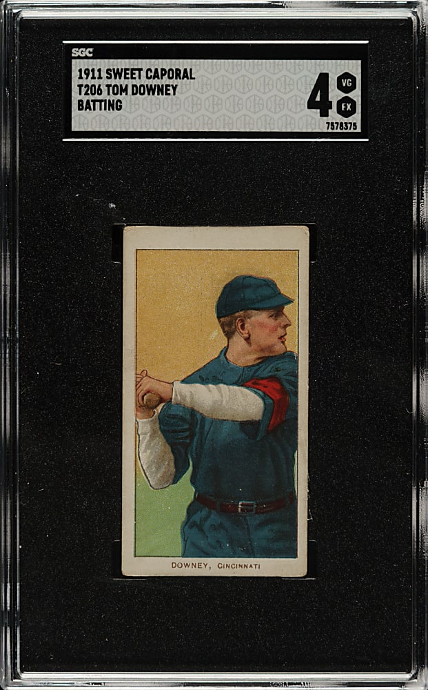 1909-1911 T206 White Border Tom Downey Batting SGC VG/EX 4