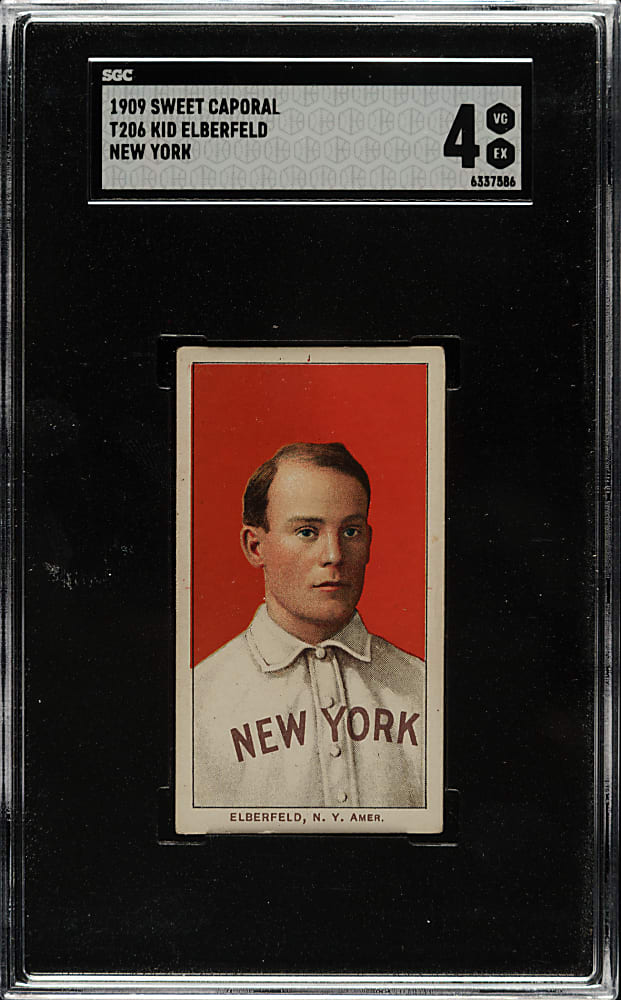 1909-1911 T206 White Border Kid Elberfeld Portrait New York SGC VG/EX 4