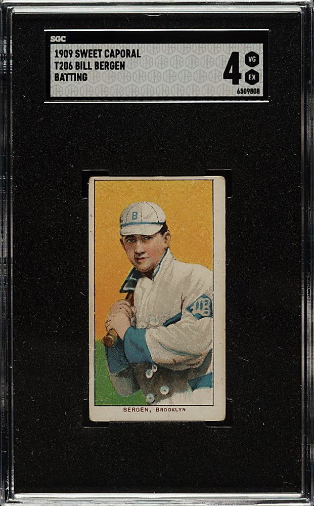 1909-1911 T206 White Border Bill Bergen Batting SGC VG/EX 4