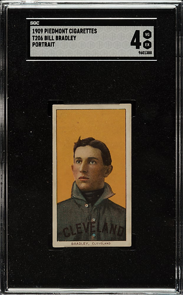 1909-1911 T206 White Border Bill Bradley Portrait SGC VG/EX 4
