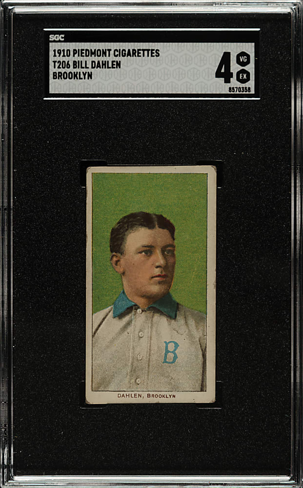 1909-1911 T206 White Border Bill Dahlen Brooklyn SGC VG/EX 4