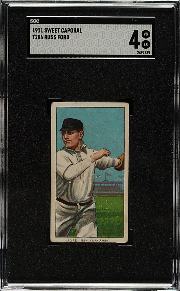1909-1911 T206 White Border Russ Ford SGC VG/EX 4