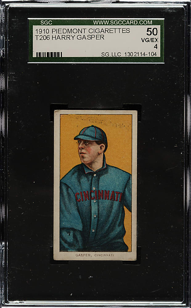 1909-1911 T206 White Border Harry Gasper SGC VG/EX 50
