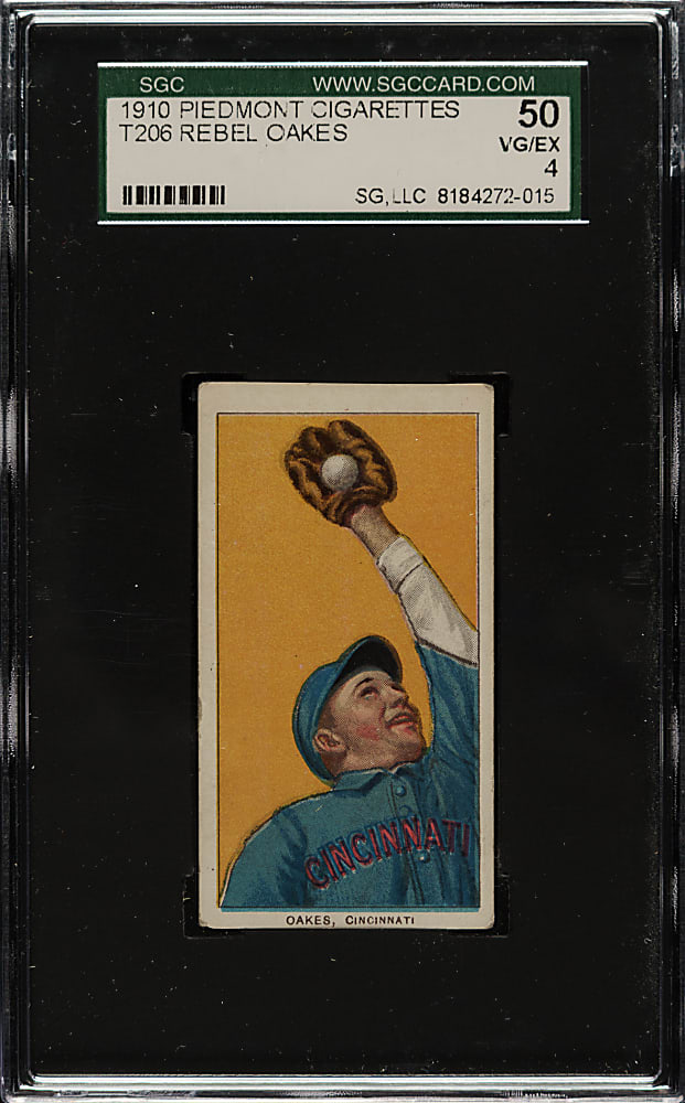 1909-1911 T206 White Border Rebel Oakes SGC VG/EX 50