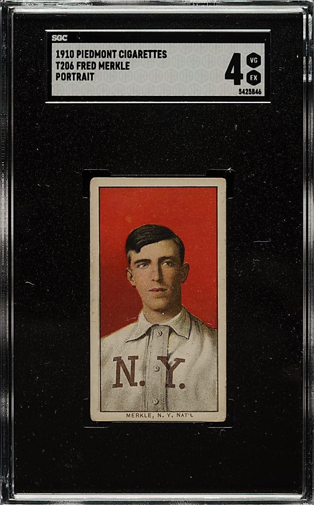 1909-1911 T206 White Border Fred Merkle Portrait SGC VG/EX 4