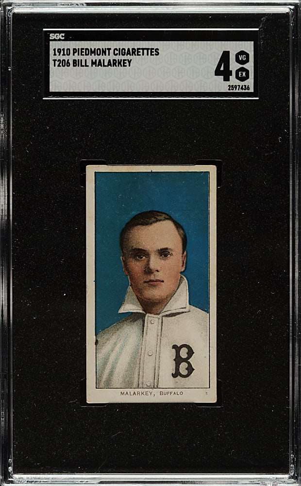 1909-1911 T206 White Border Bill Malarkey SGC VG/EX 4