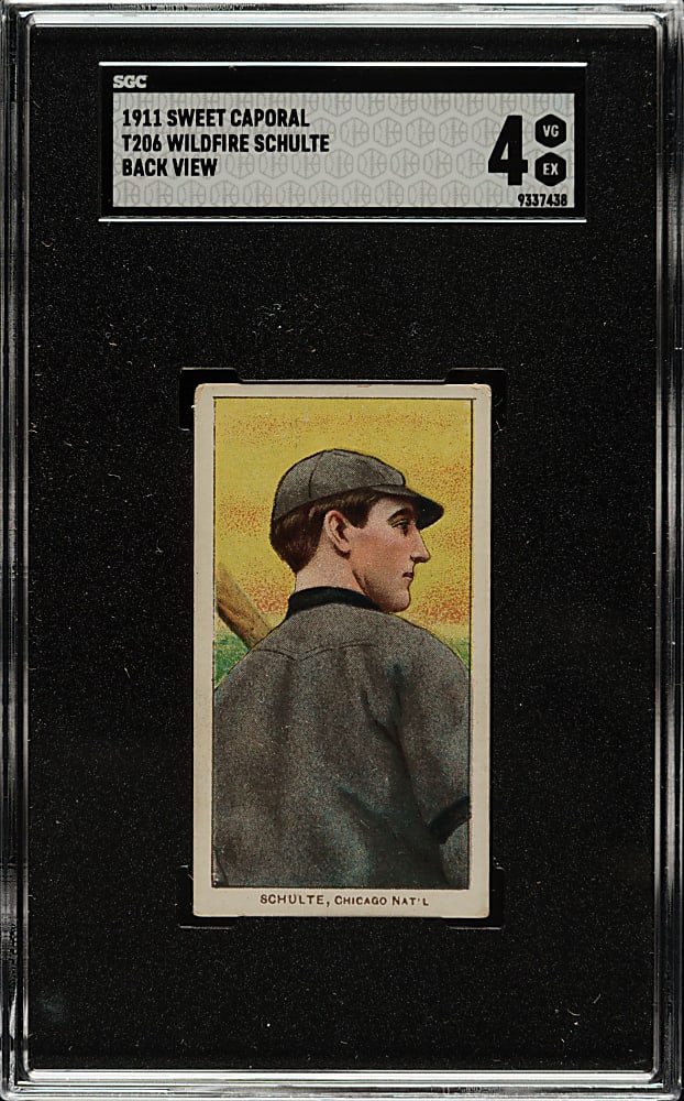 1909-1911 T206 White Border Wildfire Schulte Back View SGC VG/EX 4