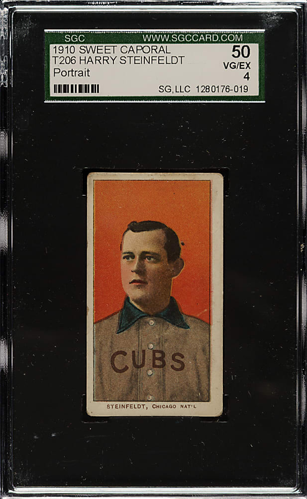 1909-1911 T206 White Border Harry Steinfeldt Portrait SGC VG/EX 50