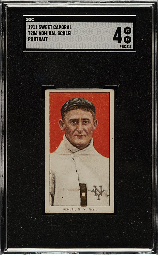 1909-1911 T206 White Border Admiral Schlei Portrait SGC VG/EX 4
