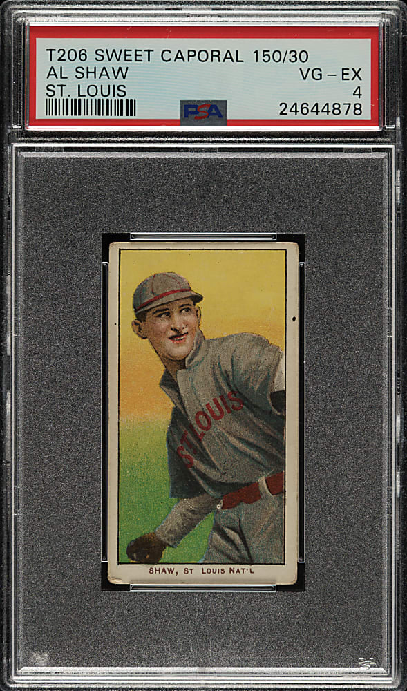 1909-1911 T206 White Border Al Shaw PSA VG-EX 4