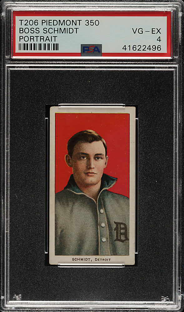 1909-1911 T206 White Border Boss Schmidt Portrait PSA VG-EX 4