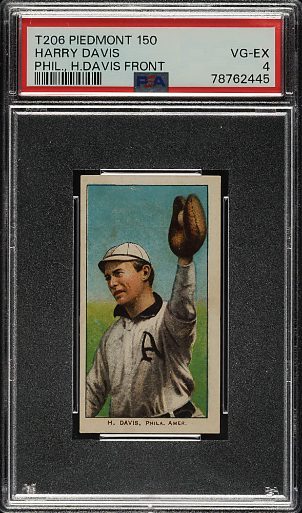1909-1911 T206 White Border Harry Davis H. Davis On Front PSA VG-EX 4