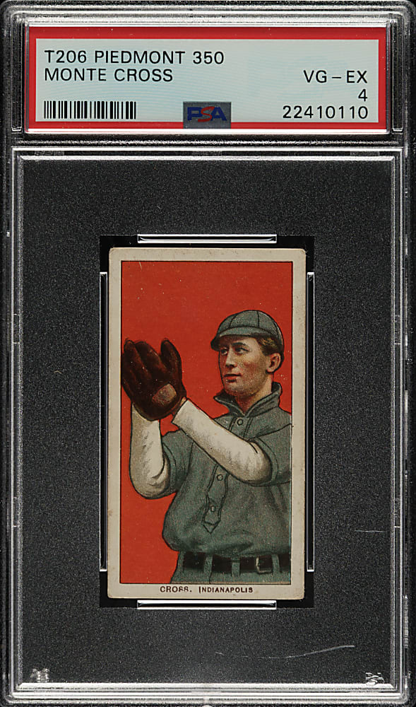 1909-1911 T206 White Border Monte Cross PSA VG-EX 4
