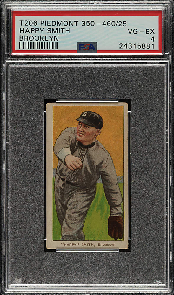 1909-1911 T206 White Border Happy Smith PSA VG-EX 4