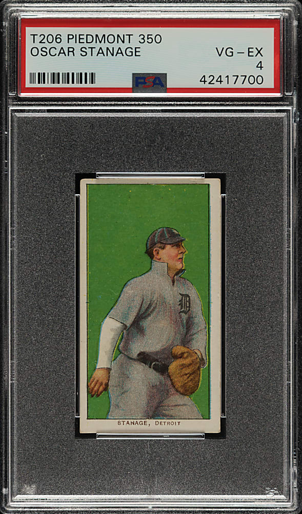 1909-1911 T206 White Border Oscar Stanage PSA VG-EX 4